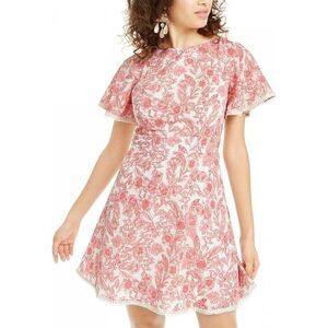 B. Darlin Womens Pink Floral Print Open‎ Back Mini Dress  Size 1/2